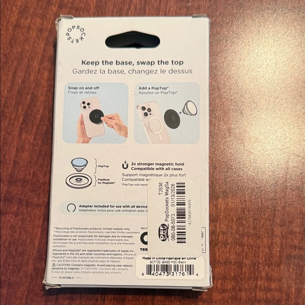 PopSockets PopBase Black Adapter for MagSafe